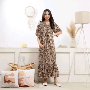Daster FELIYA smoke dada  Rayon Premium Panjang Almeera Boutique & fashion Karet Dress Santai