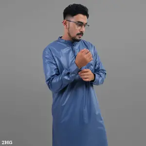 PAKAJI Jubah Pria Gamis Pria Lengan Panjang Biru 2105