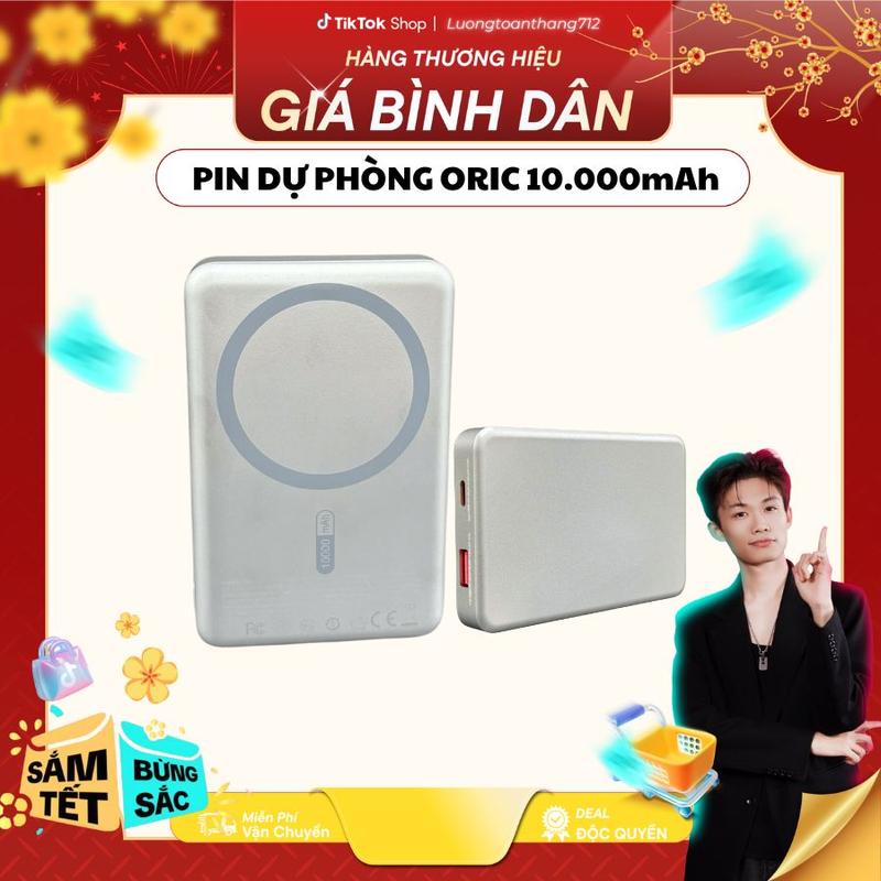 DEAL ĐẶC BIỆT Pin sạc dự phòng không dây 10.000 mAh ORIC Sạc nhanh có dây tối đa 20w không dây tối đa 15w Nhỏ gọn tiên lợi - Phụ kiện điện thoại Lỗ Vũ 1 vuabanlo levu01