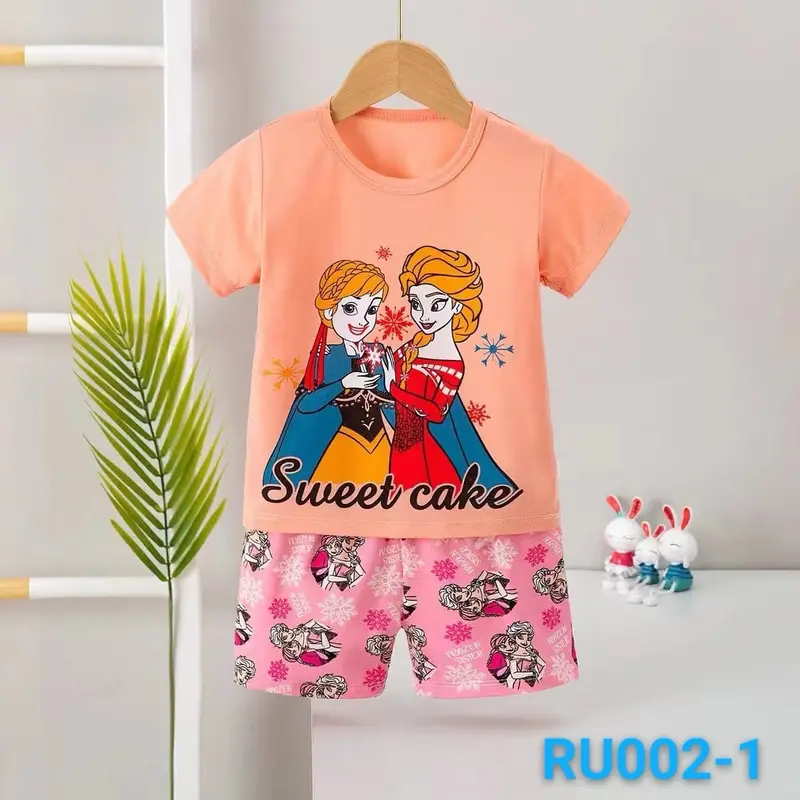 Paketan Baju Anak Setelan ( Isi 3 Set ) Organik Pendek Premium 1