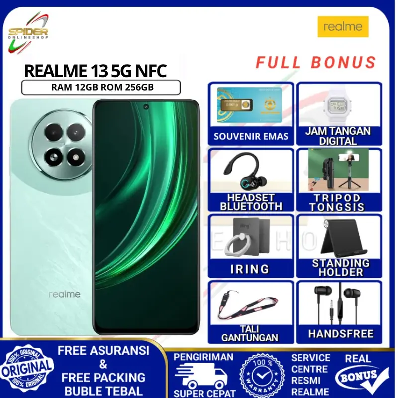 HP REALME 13 5G NFC RAM 12GB ROM 256GB GARANSI RESMI INDONESIA 0