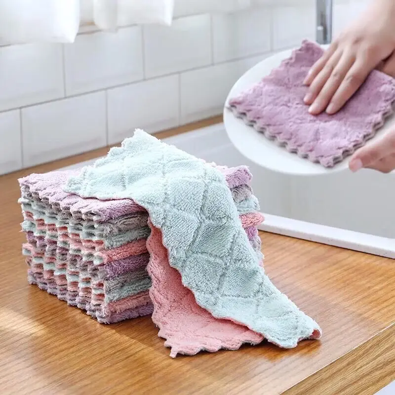 Khăn lau bếp bàn, đồ dùng gia đình 100% cotton, thấm hút tốt l - lau chùi sạch mềm mại