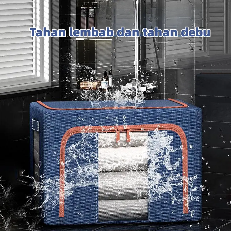 ❤ 110L harga murah ❤storage box besar kotak penyimpanan baju Bisa dilipat box baju tempat penyimpanan Serbaguna Rumah organizer 7