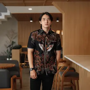 Batik Pria Hem Smock Bordir B482 Katun Premium Motif Phoenix