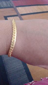Product Review of Gelang Rantai, Lebar 5MM, Panjang 21CM, Gelang Rantai Sebelah, Untuk Wanita dan Lelaki, Fesyen, Diperbuat daripada Keluli Tahan Karat from M**m S**😍 0