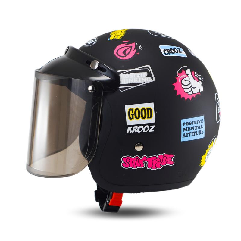 Rsix Helm Retro Bogo Wanita Pria SNI Terbaru Motif Grafity Helmet Kaca Motorcycle 4