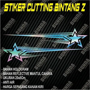 stiker cutting bintang z sticker hologram reflective
