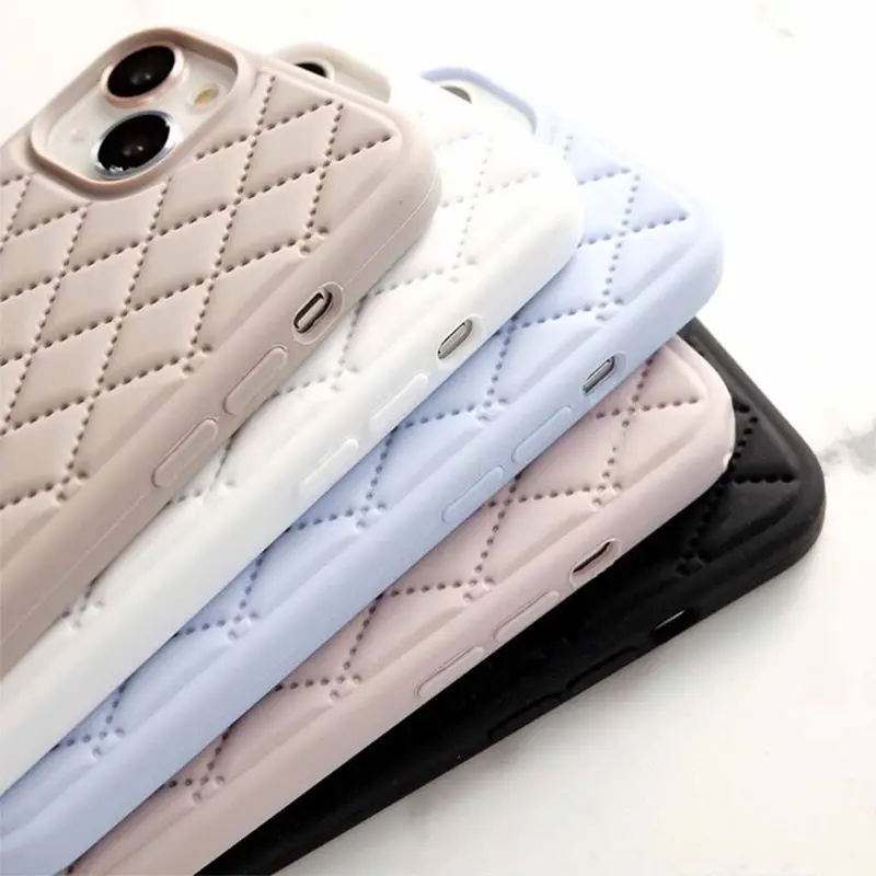 New! Diamond Bludru Rhombic Silicone Case - Softcase/Casing Hp Fullcover Compatible For Iphone X Xs Xr 11 12 13 14 15 16 16e Pro Promax Plus Rci488 2