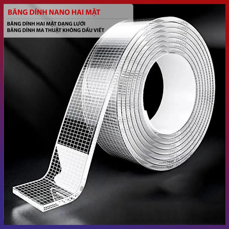 Băng Dính Nano Băng Dính Hai Mặt Băng Dính Trong Suốt Dạng Lưới Băng Dính Ma Thuật Không Dấu Viết