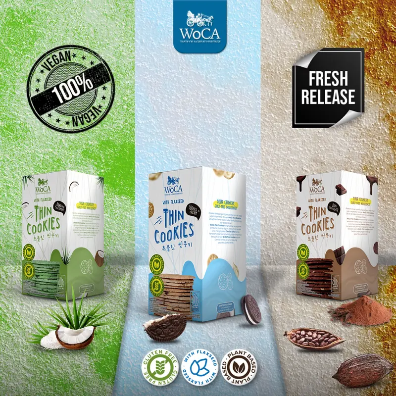 WoCA Thin Cookies Box Cookies and Cream 50gr - Plant Based 2