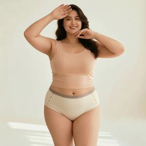 Contrast color British-style boxer briefs Featuring Colorblock Letter Bear Low-Rise Women's Jacquard Cotton High-Slit Panties for Plus Size Up to 150 kg with 17cm Extended Length