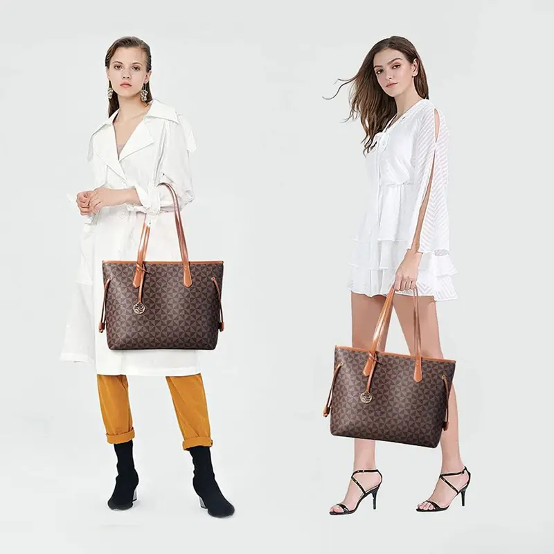 Tote Bag for Women Stylish Handbag Faux Leather Shoulder Bag for Work School Dating, Brown 5
