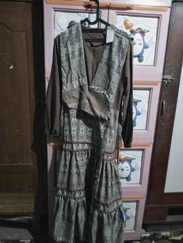 Product Review of Joley Cloth - Khalila Dress Lionel Richie Outfit Simple Mewah  Kekinian Allsize Busui Gamis Pesta Muslim Wanita Lembut Wudhu Katun Panjang Motif Maxi from k**a r**a 1