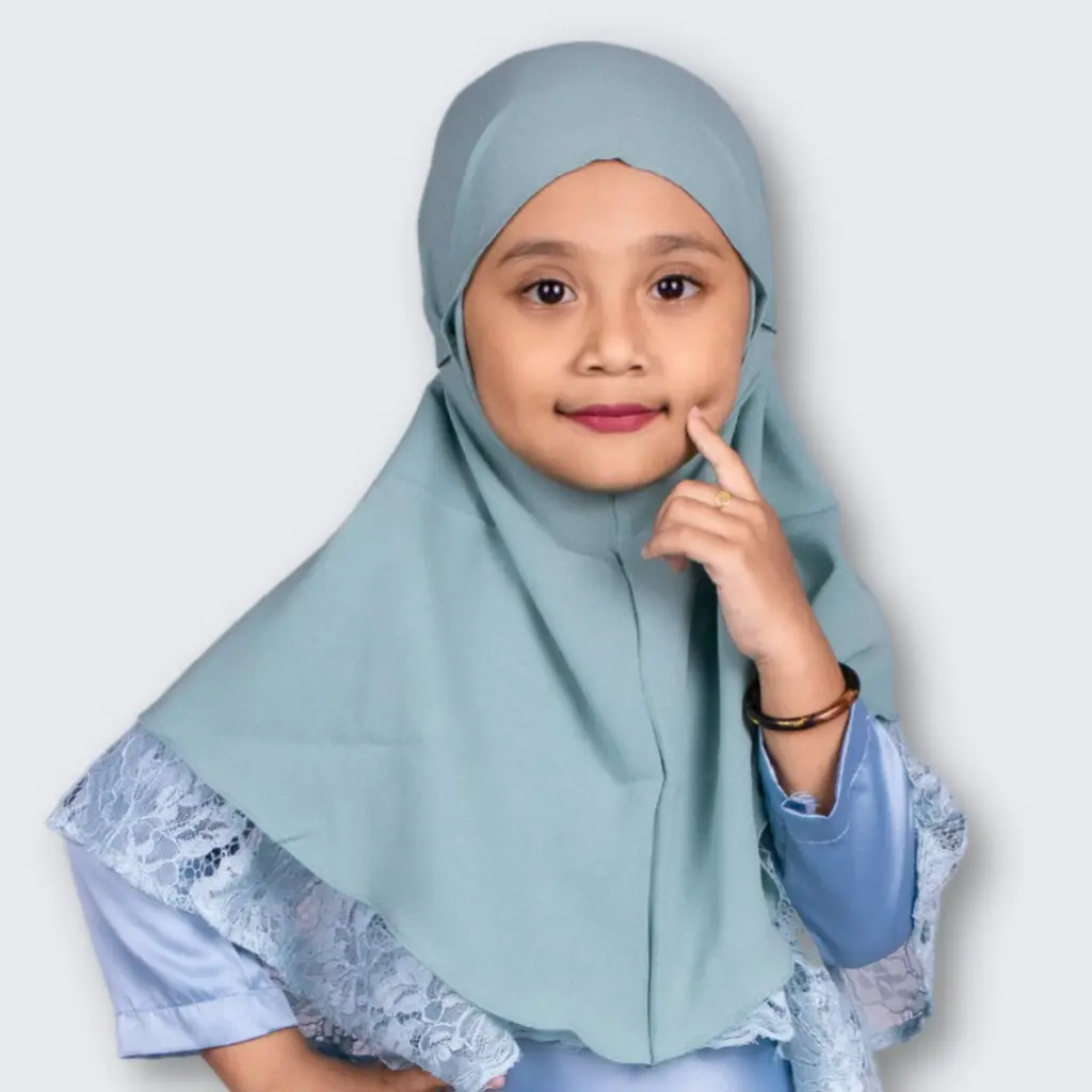 Bergo Anak Tali Non Pet / Hijab Bergo Tasya Anak 5-10 Tahun Cantik Diamond Instan Muslim Kerudung Pashmina
