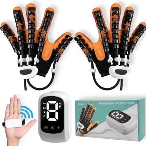 Guante robótico de entrenamiento para manos, dispositivo portátil recargable por USB para la recuperación de manos, 4 modos y 9 niveles de intensidad, adecuado para usuarios diestros y zurdos