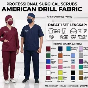 baju jaga american drill oka ok lengan panjang perawat dokter