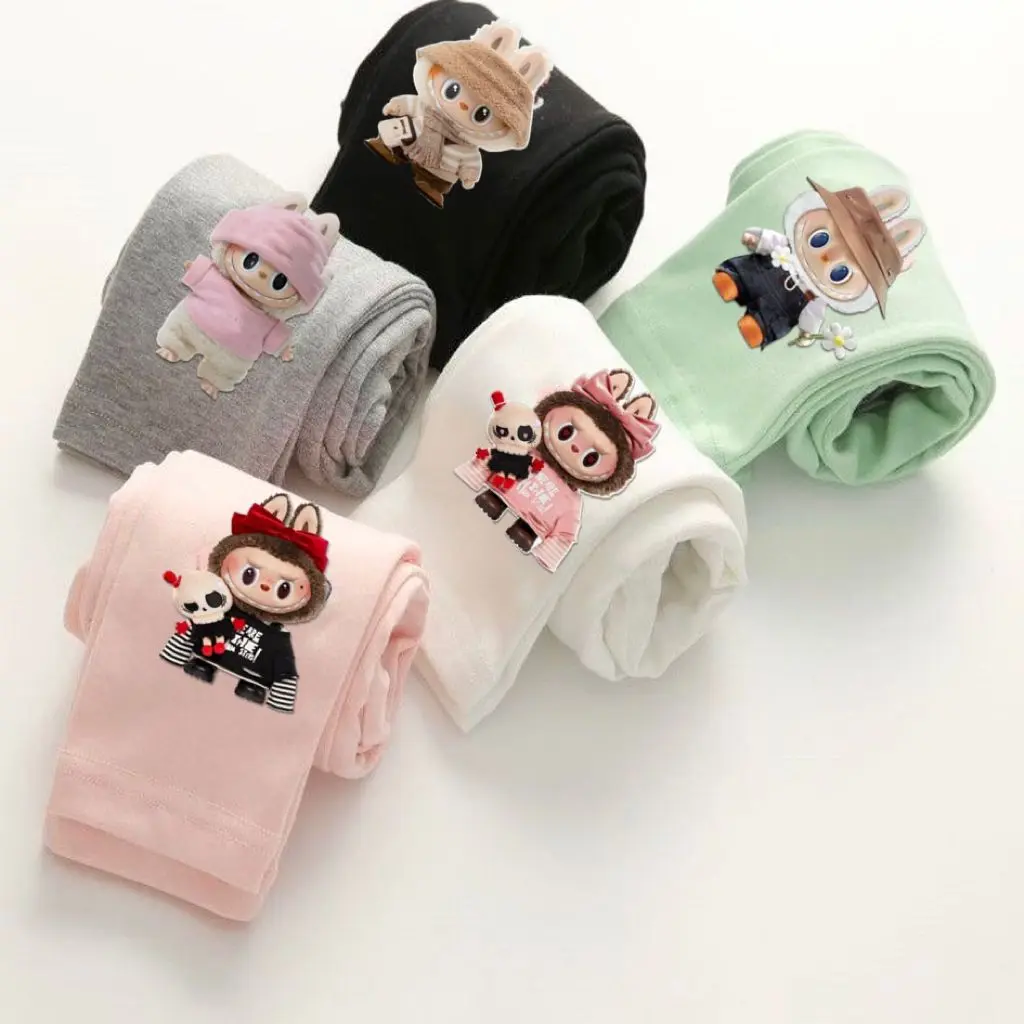 HEMAT 5 PCS legging anak perempuan polos usia 0-7 tahun motif labuubuu viral celana panjang legging anak perempuan