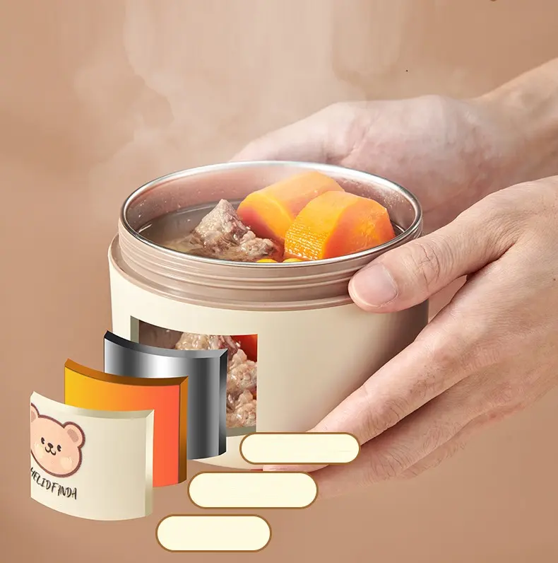 [BISA COD] Kotak Bekal Makanan Tahan Panas Lunch Box Stainless Steel Anti Tumpah Tempat Penyimpanan Makanan Lunchbox 4