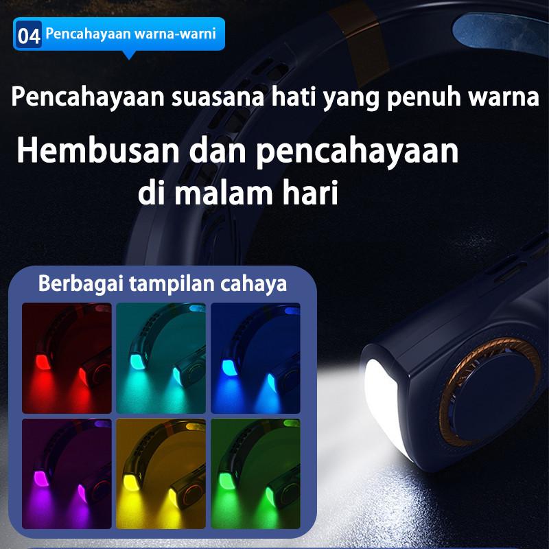 Product Introduction of 2024 Kipas Angin Gantung Leher Portable USB 20000mAh 5-Speed Wind Tanpa Baling Baling Neck Fan 23