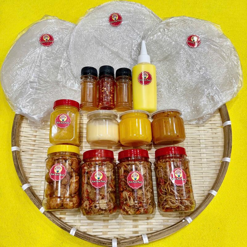 Combo 15 MÓN Bánh Tráng Phơi Sương KEMKEMFOOD+ Sốt Phô Mai Trứng Muối + Sốt Muối Sệt +Sốt Mayo Bơ Trứng + Muối Tép Hành Phi + Bơ Trứng Béo + Sốt Tắc + Ớt Rim +Tốp Mỡ + Muối Béo FREESHIP