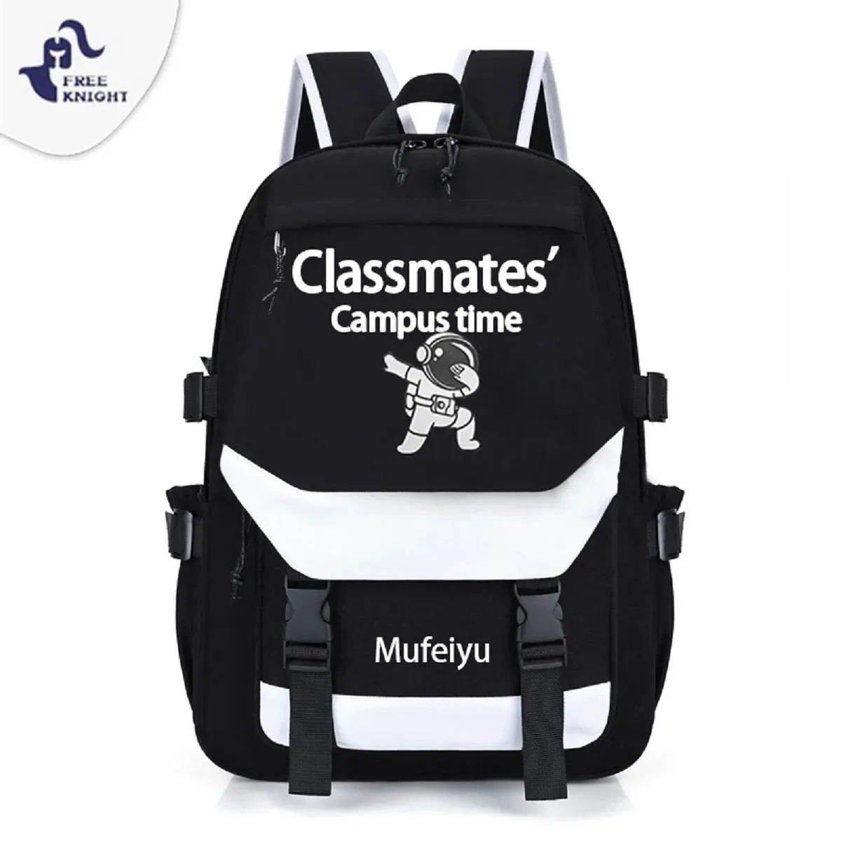 Freeknight Tas Ransel Backpack Waterproof Tas Ransel Sekolah Pria Wanita Trendy Model Casual ransel  kuliah Hitam White Pink TR617