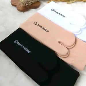 Paket 6 Pasang Kaos Kaki Jempol Muslim / Kaos Kaki Polos Telapak Hitam  / Kaos Kaki Panjang Wanita Dewasa Motif