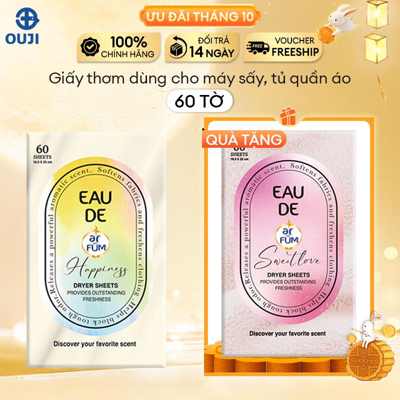 [MUA 1 TẶNG 1] Giấy thơm quần áo arFUM,thơm tinh dầu lưu hương lâu, giúp chống tĩnh điện hiệu quả (60 tờ), Tinh Dầu nước hoa cao cấp  Dầu Thơm Dầu Thơm Phòng