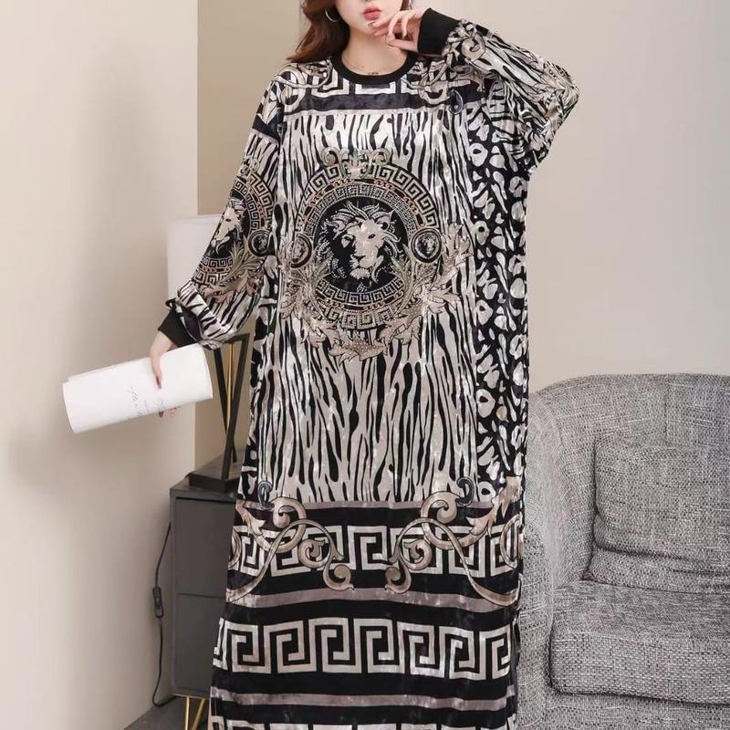 Gamis bludru velvet ukuran standar dan jumbo Mewah termurah Dress Wanita 0