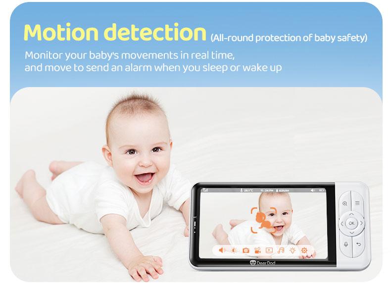 Product Introduction of Deer Dad  Baby Monitor Camera Cute Styling 1080p Resolution High-definition Night Vision Five-inch Large Screen Voice Call Colorful Night Lights 9