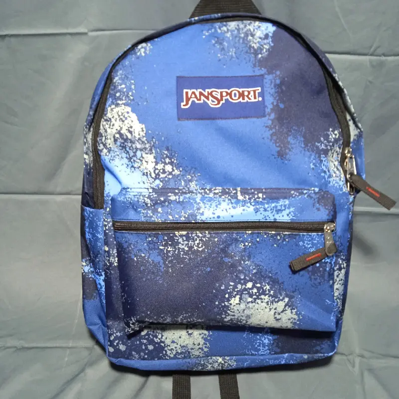 Jansport Motif Abstrak Biru full tag (Sleting js) (ada hologram + ada barcode bisa di scan) tag 6 layer 0
