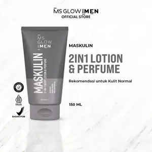 MS GLOW FOR MEN MASKULIN 2 IN 1 BODY LOTIN AND PARFUME MS GLOW FOR MEN
