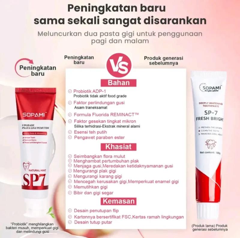 Product Introduction of Pasta Gigi YAYASHI SP7 Pemutih dan Penghilang Bau Mulut Rasa Natural Mint 100g - Probiotics, Penyegar 17