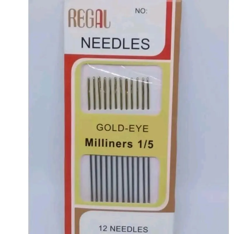 JARUM JAHIT TANGAN REGAL GOLD EYE MILINERS 3/9 ISI 16 CAMPUR MURAH / REGAL 1/5 ISI 12 JUMBO NEEDLES 3