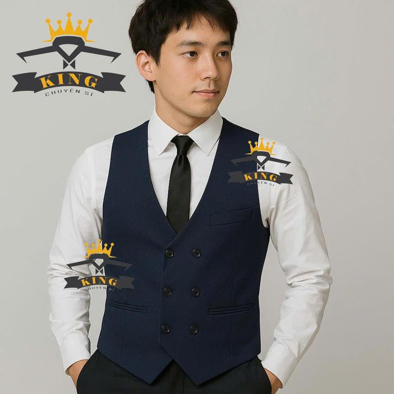 Áo ghile nam 6 nút bigsize 6XL KING Áo gile nam đen hàng may đo cá nhân cao cấp…