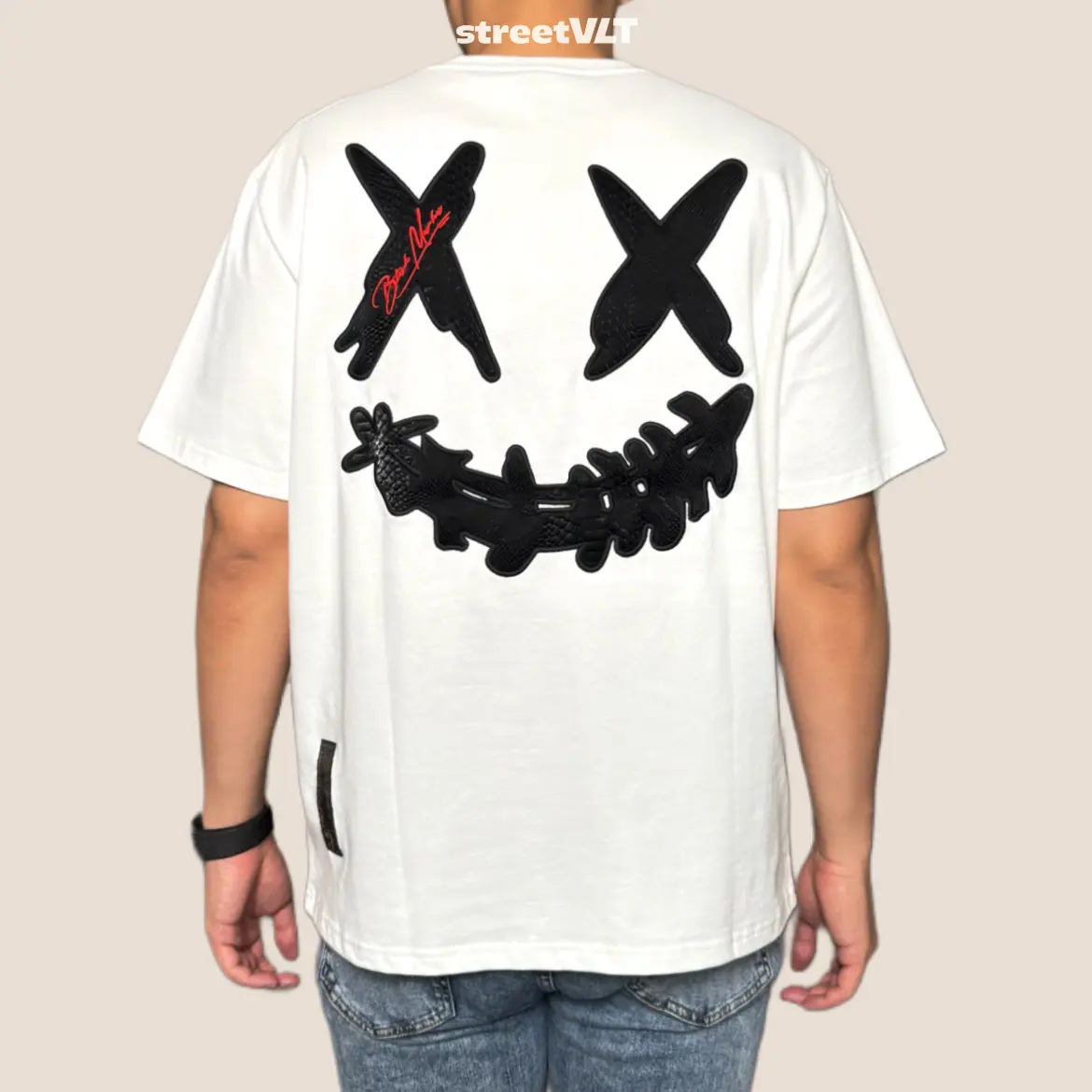 RIC Ricky is Clown Black Mamba Diablo Snakeskin Embroidery White Tee 100% Original