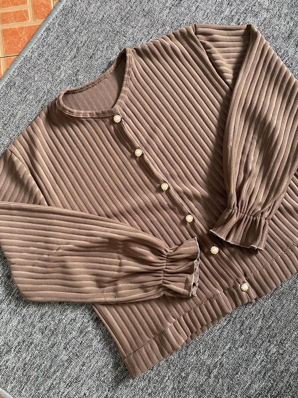 Cardigan Crop Hornet Korean Look Style Polos Wanita Atasan Lembut Knitwear Outer Basic Panjang Tebal 8