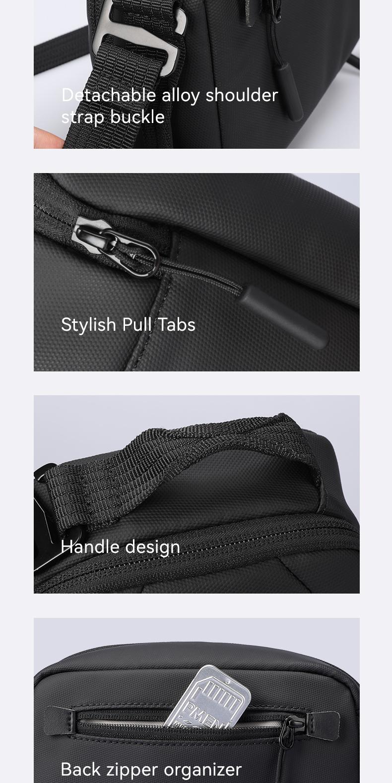 Product Introduction of MARK RYDEN single-shoulder crossbody bag, travel storage bag, detachable shoulder strap, chest bag, small backpack for outdoor cycling, fashionable and casual, individual and simple, water-repellent fabric, festival gift 8