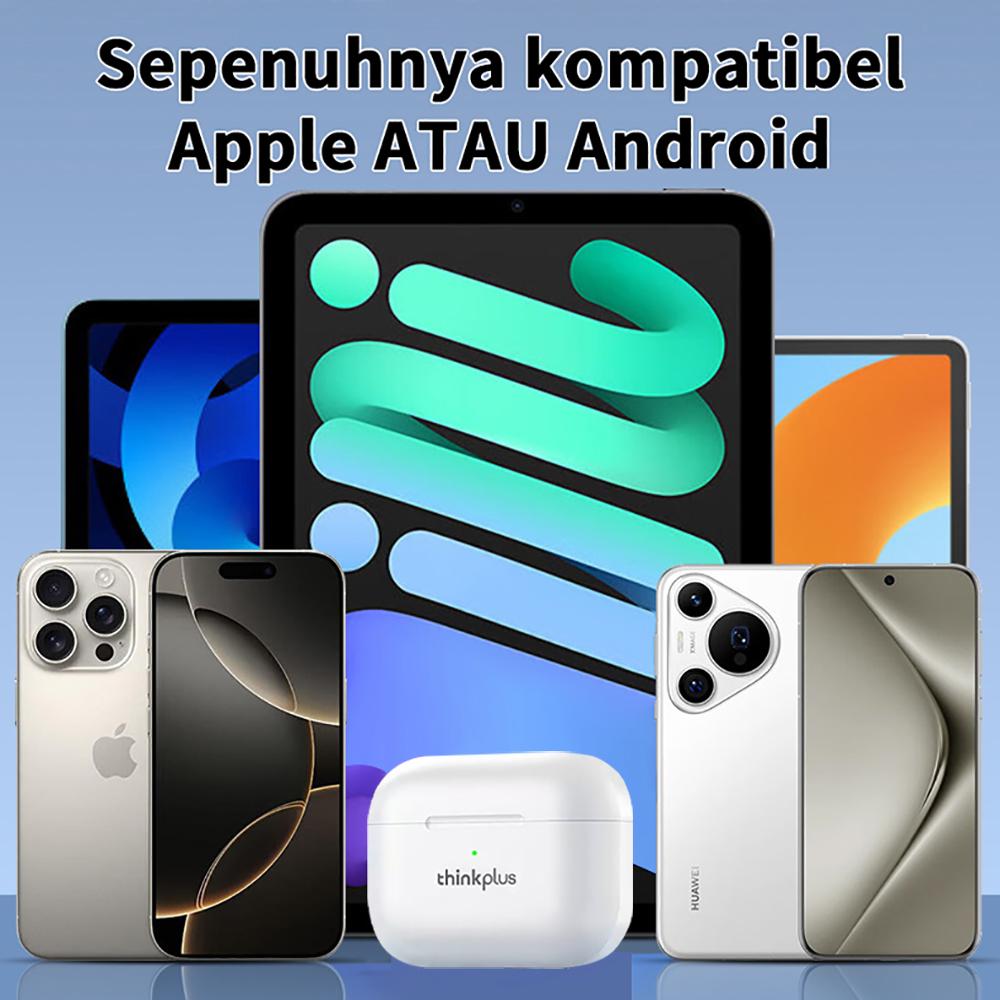 Lenovo thinkplus TWS Headphone Nirkabel Earphone Bluetooth 5.0 Tahan Air Headset dengan Mikrofon untuk Xiaomi XXW02 iPhone Earbud