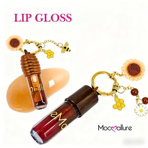 Mocoallure Marrón labios glaseado oscuro chocolate marrón mate lápiz labial nicho nuevo con colgante floral y estilo destacado