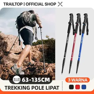 [READY] TrailTop Tracking Pole Lipat Tongkat Gunung Trekking Hiking Dapat Diatur Sesuka Hati 65-135cm