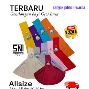 Geos Anti Ribet Gendongan Bayi Kaos Geos Bayi Polos Praktis Bahan Adem Uk Allsize Bunda Cowok
