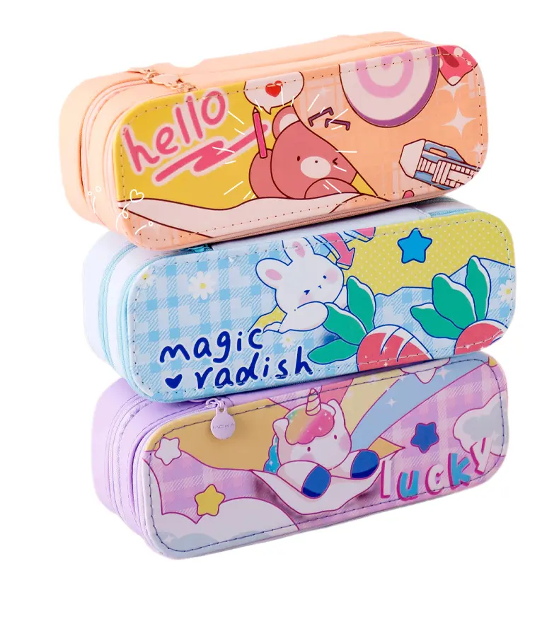 Kotak Pensil 2 Tingkat Motif Kartun Space Princess Bear Stationary Perempuan Laki-laki / Anti Air Import - KP05