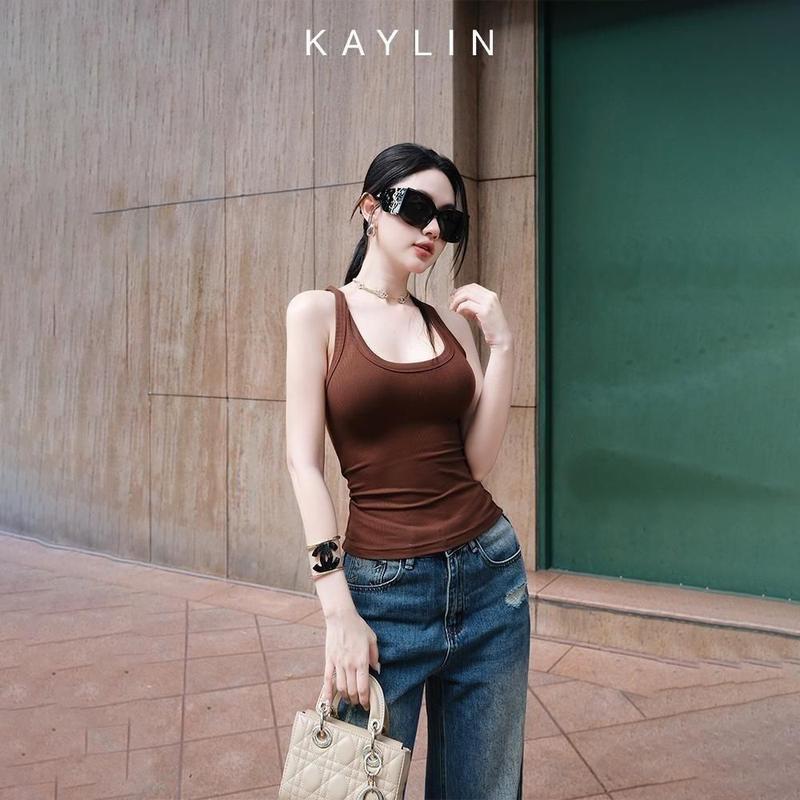 Áo thun ba lỗ nữ KAYLIN có size khoét cổ phong cách Tank Top thoáng mát KAYLIN…