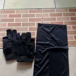 Paket Motoran 2 in 1 Sarung Tangan perekat dan Baff Masker Hitam Pria Wanita