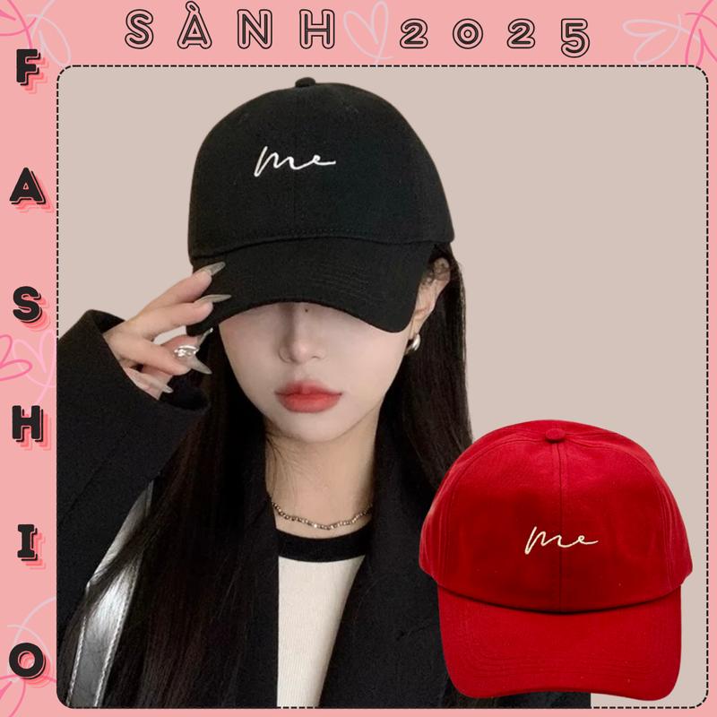 Mũ Lưỡi Trai Nam Nữ Thêu Chữ ME Nón Kết Form Mềm Vải Kaki Cotton Thoáng Mát Sành Fashion