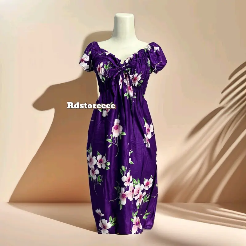 Daster Rayon Smocked Kirana - Ld 120cm, Panjang 110cm - Lembut, Kaki 4