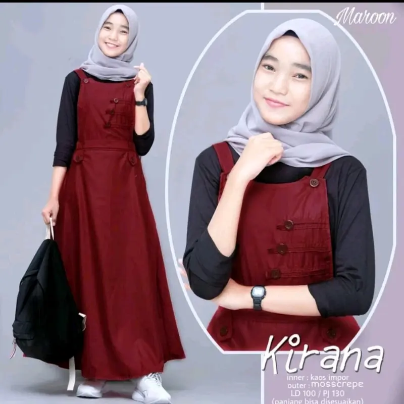 OVERAL KIRANA/GAMIS KIRANA/GAMIS TRENDY KEKINIAN  Polos Muslim (tanpa iner) ok 4