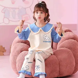 (4-13T)Piyama anak perempuan lengan panjang celana panjang baju tidur anak cewek