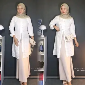 Chea Tunik Katun bolong outer cotton bordir/ tunik kondangan/ tunik wisida/ tunik lebaran Kain Muslim Wanita Atasan