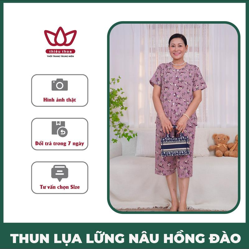 Đồ Bộ Lửng Trung Niên Thun COTTON LỤA HÀN LẠNH Thiều Thoa, Bộ Đồ Nữ Mặc Nhà Cho Bà, Tặng Mẹ TOP 2025